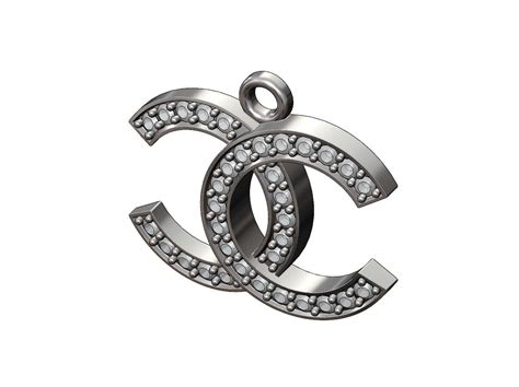 chanel logo diamond pendant